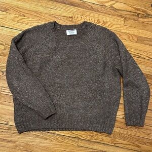 Old Navy Men's Heathered Brown Crewneck Sweater